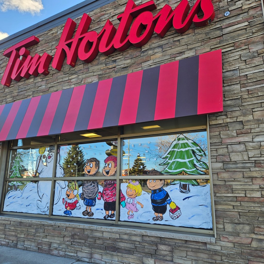 Window painting 2024 – Tim Hortons, Division street,&nbsp;Kingston
